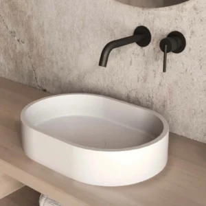 כיור בטון אובלי מונח ״באלי״ 40X28X12 ס״מ